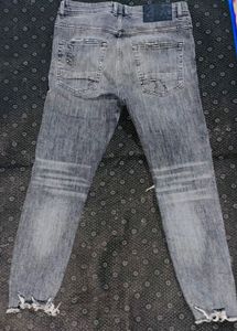Zara Distressed Gray Jeans