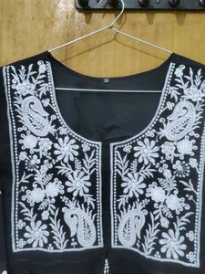 Elegant Black Embroidered Kurti