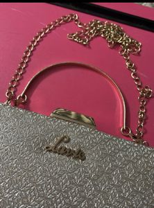 Lavie Gold Clutch with Chain