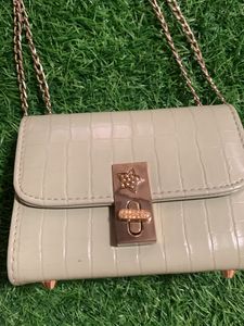 Sea Green Colour Purse With Chain Very Stylish