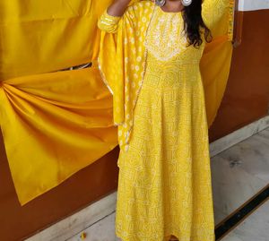 Anarkali Haldi Dress