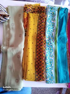 4 Beautiful Art Silk Dupatas Loo Fantastic Free D