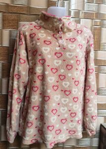 Heart Pattern Plush sweater