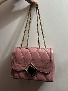 Pink Quilted Chain Bag
