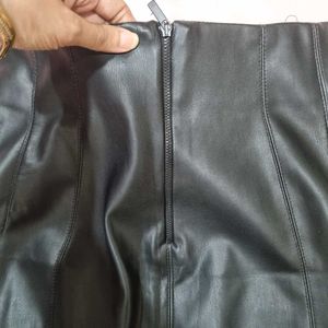 Black Mini Leather Skirt
