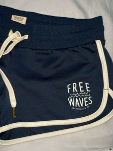 Free Waves Navy Blue Athletic Shorts
