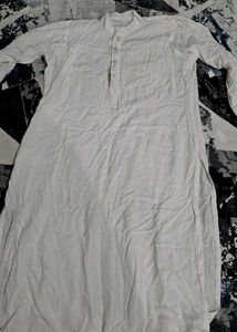 Unisex Casual White Kurta set of 2