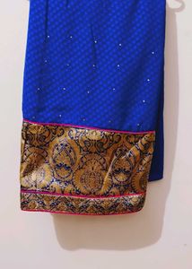 Elegant Navy Blue Saree with Timeless Charm ✨