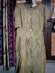 Elegant Beige Kurti with Slit
