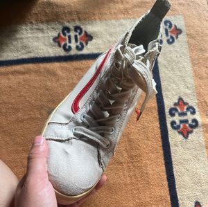 Imported Red Striped High-Top Sneakers