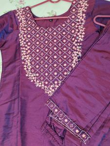 Women Art Silk Kurta Pant Dupatta Set