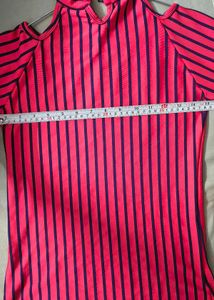 Striped Cold Shoulder Top