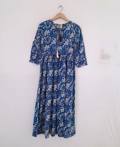 Blue Printed Kurta (Women's)