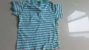 White With Sea Green Half Tshirt