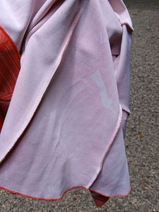 Brick Red &amp; White Geometric Print Skirt