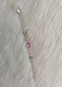 Pure Silver Elegant Gemstone Bracelet