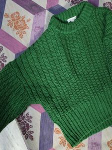 Oversized Green Knit Sweater