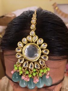 Heavy Sea Green Kundan Bridal Set