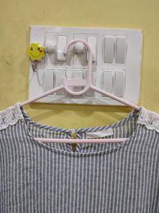 Striped Top with Lace Detail Bust 38 And Half