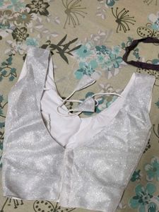 Sparkly Silver Crop Top