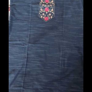 Black Embroidered Kurti - Size L