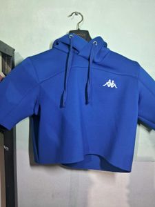 Blue Kappa Cropped Hoodie