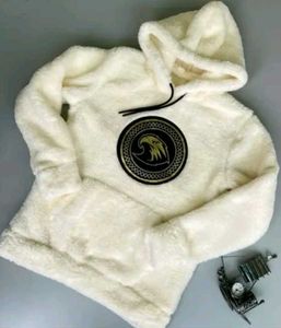 Fluffy White Hoodie