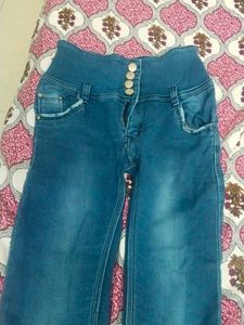 Blue High-Waisted Jeans