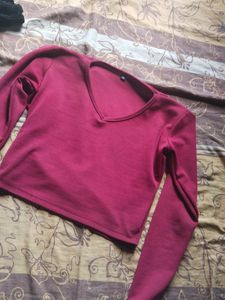 Maroon Fullsleeve Croptop