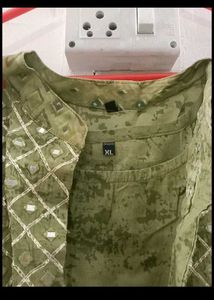 Green Embroidered Gown