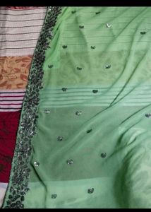 Green Embellished Saree