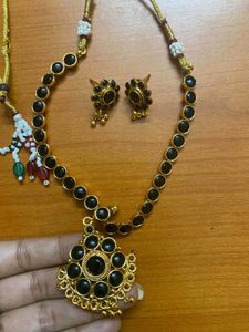 NEW 👈 🖤Black Stone Gold-Tone Jewelry Set
