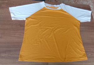 Dressberry Women Mustard Yellow Solid Tshirt