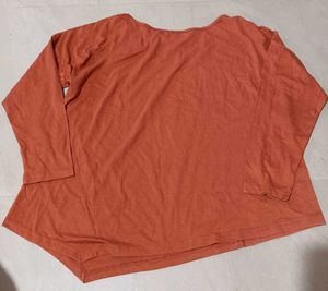 Stylish Orange Long Sleeve Top