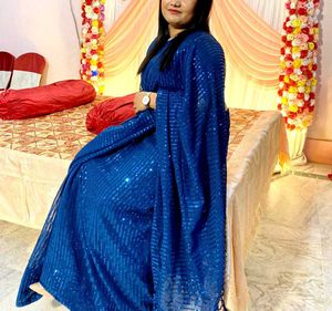 Elegant Blue Sequin Saree
