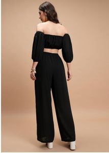 Ketch Off Shoulder Top With Wide Leg Trousers
