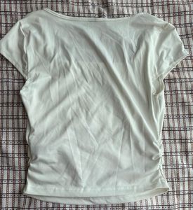 White Square Neck Top