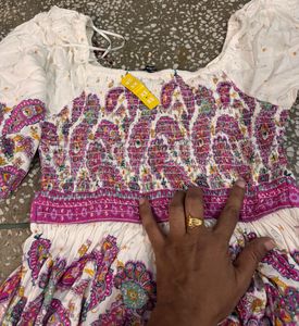 Paisley Print Dress Stylish Frock Middi Newly Tag