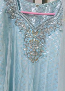 Light Blue Embellished Anarkali