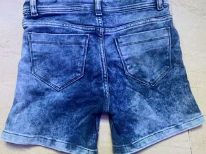 Acid Wash Denim Shorts
