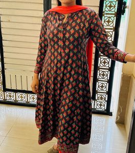 Floral Print Anarkali Kurta