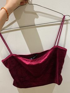 Burgundy Velvet Cami Top