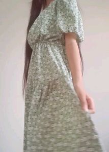 Floral Puff Sleeve Maxi Dress