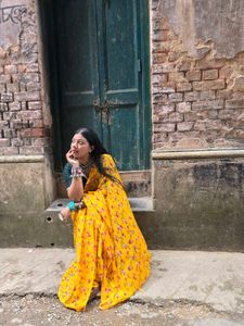 Yellow Floral Saree