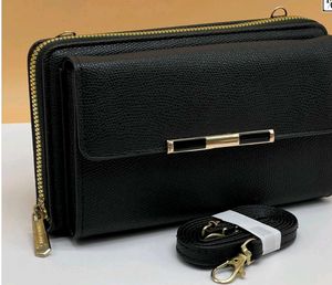 Chic Black Wallet with Gold Accents