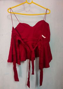 Super hot maroon noodles strap padded top