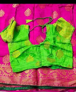 Pink Banarasi Silk Saree