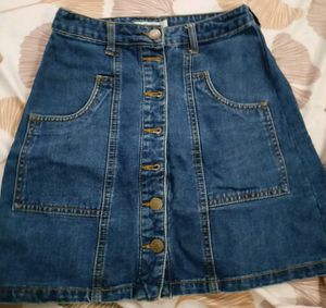 Denim A-Line Skirt