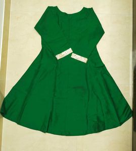 Emerald Green &amp; Gold Detail Dress