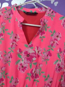 Pink Floral Mini Dress
